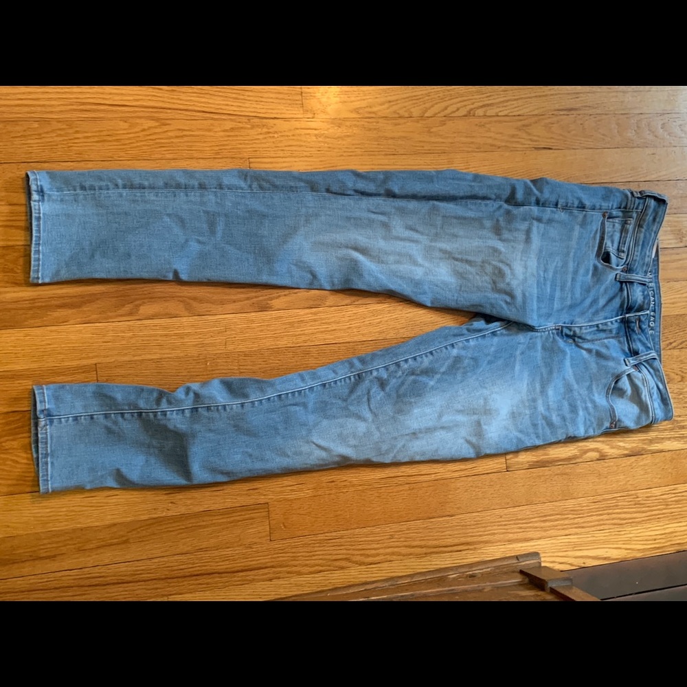 solid blue american eagle jeans